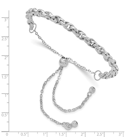 Leslie's 14K White Gold Polished Fancy Link Adj. Bracelet