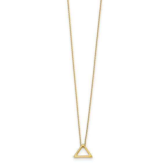 Leslie's 14K Polished Triangle w/2 in ext. Necklace