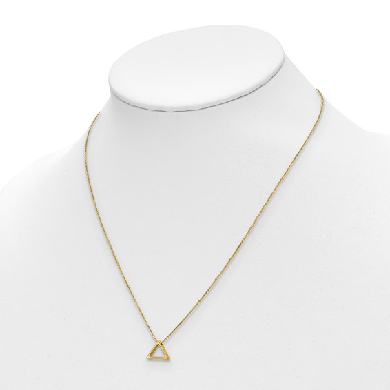 Leslie's 14K Polished Triangle w/2 in ext. Necklace