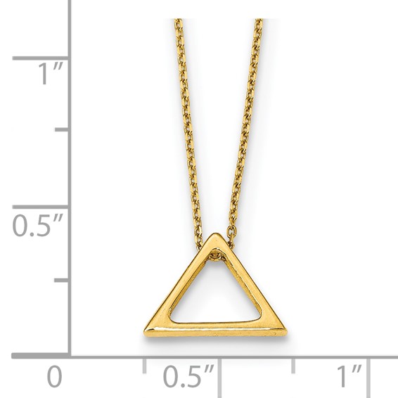 Leslie's 14K Polished Triangle w/2 in ext. Necklace