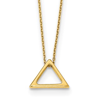 Leslie's 14K Polished Triangle w/2 in ext. Necklace