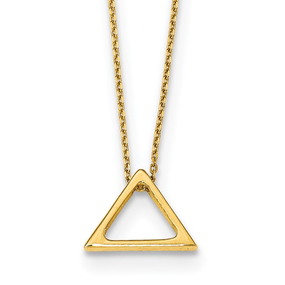 Leslie's 14K Polished Triangle w/2 in ext. Necklace
