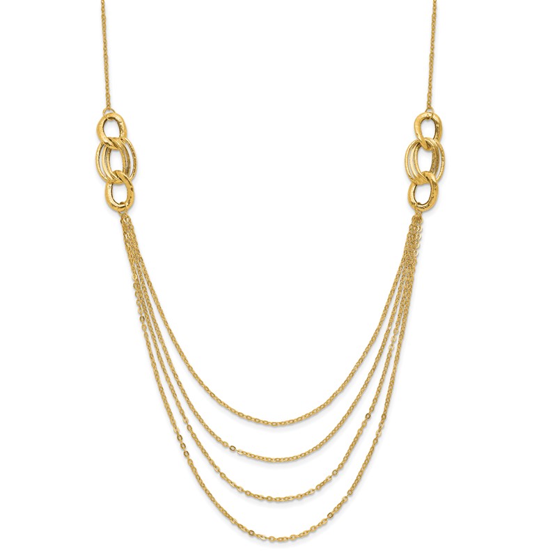 14K Four Layer Rope Chain Necklace
