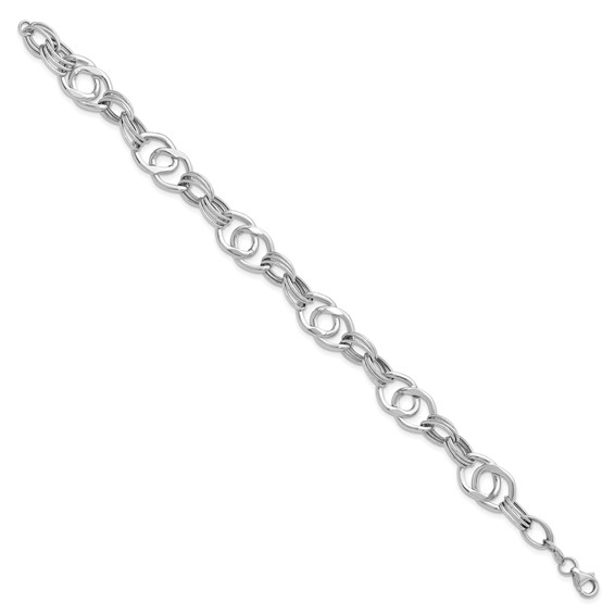 Leslie's 14K White Gold Polished Fancy Link Bracelet