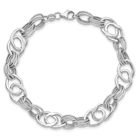 Leslie's 14K White Gold Polished Fancy Link Bracelet