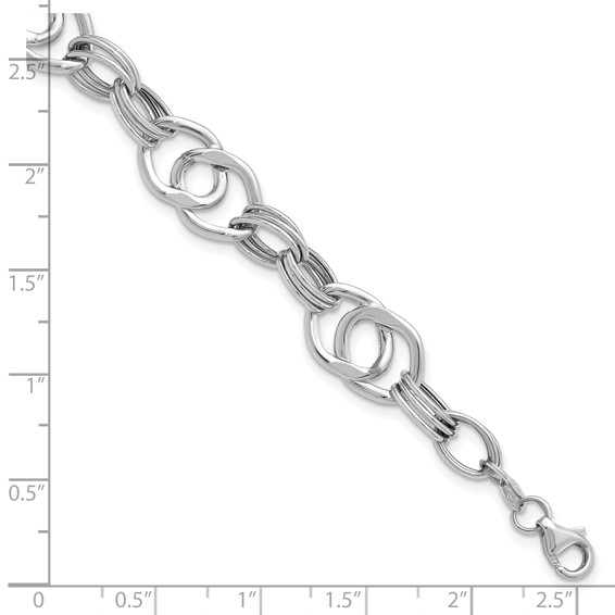 Leslie's 14K White Gold Polished Fancy Link Bracelet