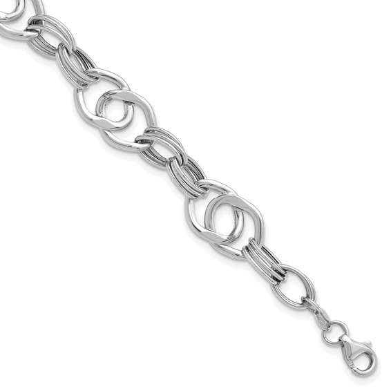 Leslie's 14K White Gold Polished Fancy Link Bracelet