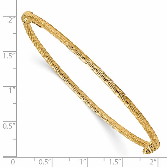 Leslie's 14K Polished and Textured Hinged Bangle