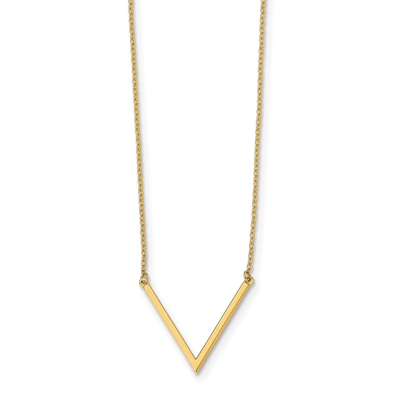 14K Polished with 1 in ext. Necklace