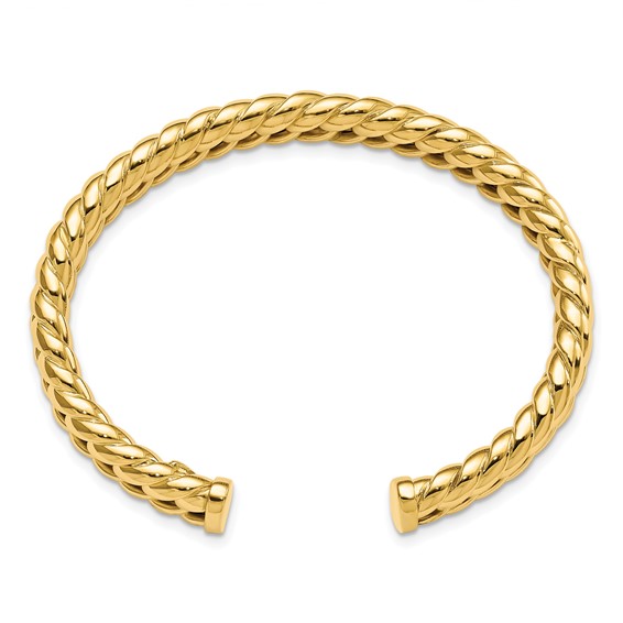 Leslie's 14K Polished Fancy Link Cuff Bangle