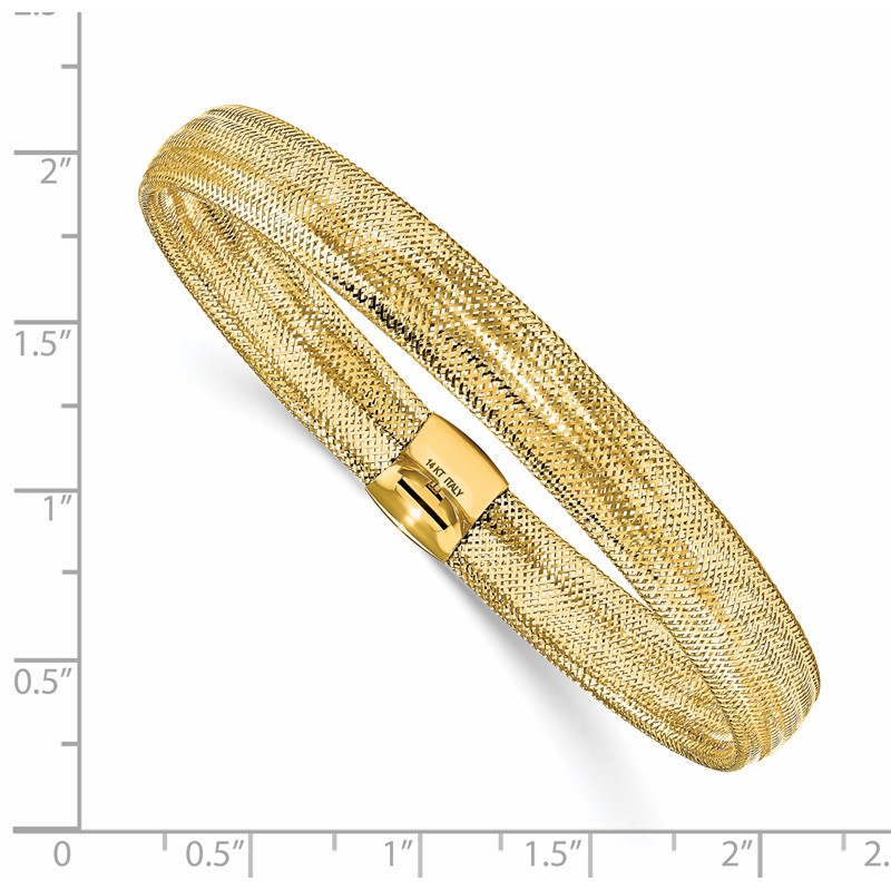 14K Polished Mesh Stretch Bracelet