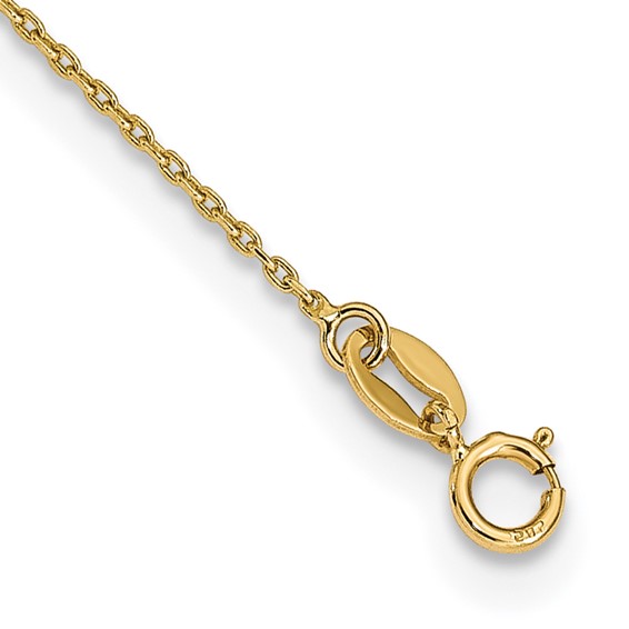 Leslie's 14K Tri-color Sideways Cross Beaded Rosary Style 18 inch Necklace