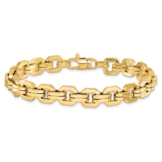 Leslie's 14K Men's Polished Fancy Link Bracelet