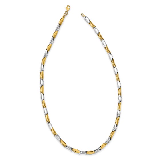 Leslie's 14K Two-tone Polished Fancy Link Necklace