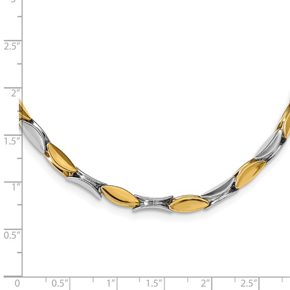 Leslie's 14K Two-tone Polished Fancy Link Necklace