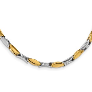 Leslie's 14K Two-tone Polished Fancy Link Necklace
