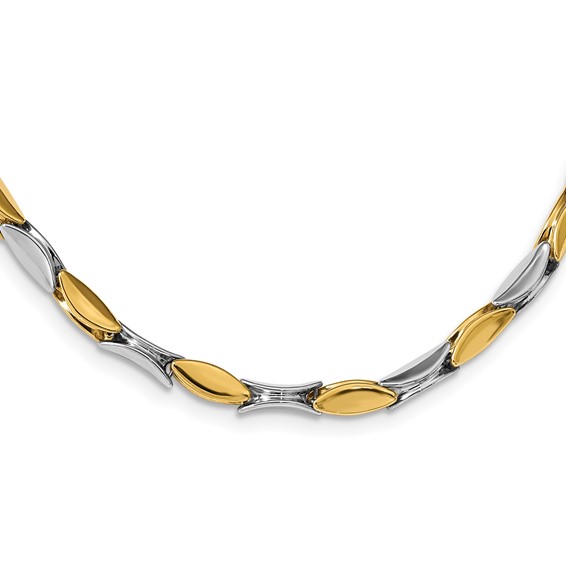 Leslie's 14K Two-tone Polished Fancy Link Necklace
