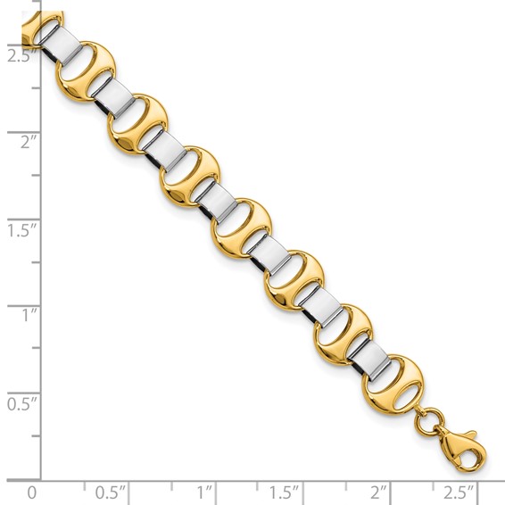 Leslie's 14K Two-tone Polished Fancy Link Bracelet