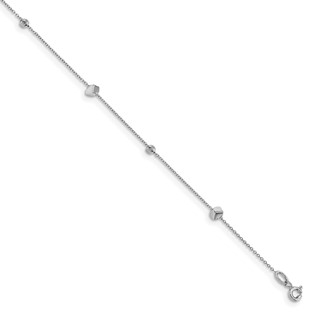 Leslie's 14K White Gold Polished D/C w/1 in ext. Anklet