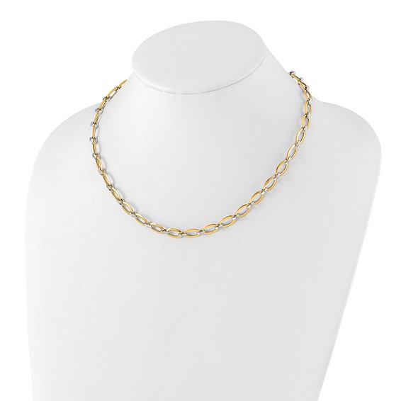 Leslie's 14K Two-tone Polished w/.25in ext. Necklace