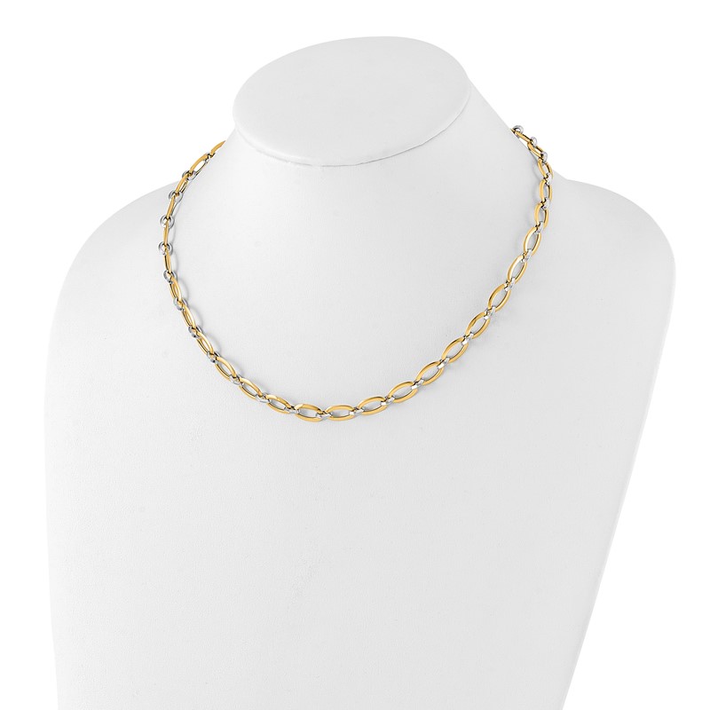 14K Two-tone Polished w/.25in ext. Necklace