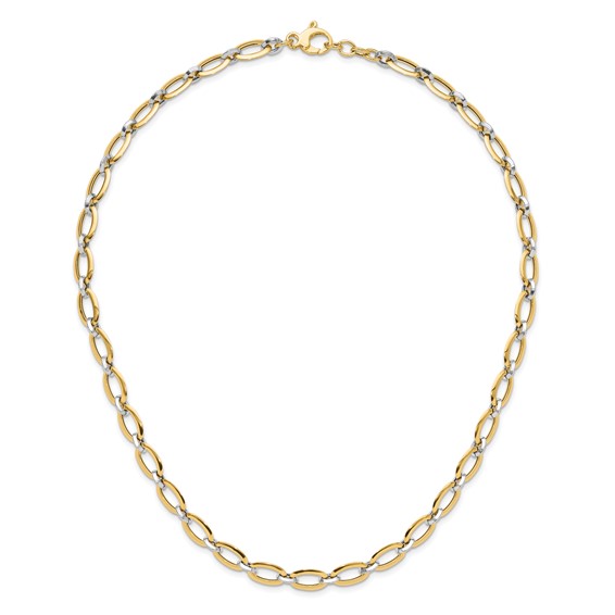 Leslie's 14K Two-tone Polished w/.25in ext. Necklace