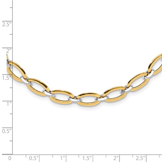 Leslie's 14K Two-tone Polished w/.25in ext. Necklace