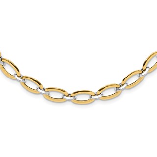 Leslie's 14K Two-tone Polished w/.25in ext. Necklace