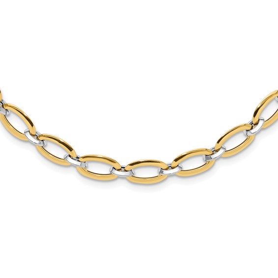 Leslie's 14K Two-tone Polished w/.25in ext. Necklace