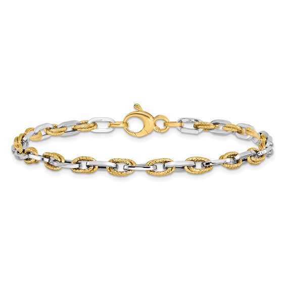 Leslie's 14K Two-tone Polished D/C Bracelet