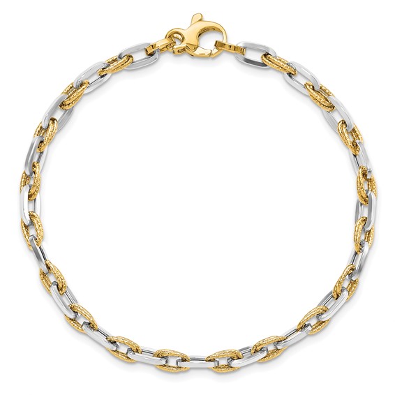 Leslie's 14K Two-tone Polished D/C Bracelet