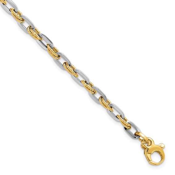 Leslie's 14K Two-tone Polished D/C Bracelet