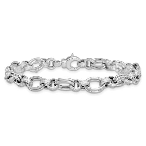 Leslie's 14K White Gold Polished Fancy Link Bracelet