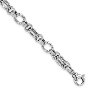 Leslie's 14K White Gold Polished Fancy Link Bracelet