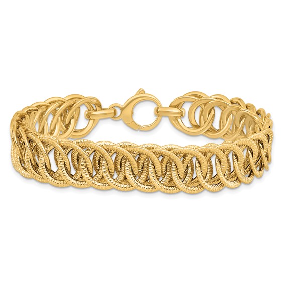 Leslie's 14K Polished D/C Reversible Bracelet