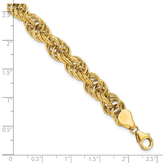 Leslie's 14K Polished Textured Fancy Link Bracelet