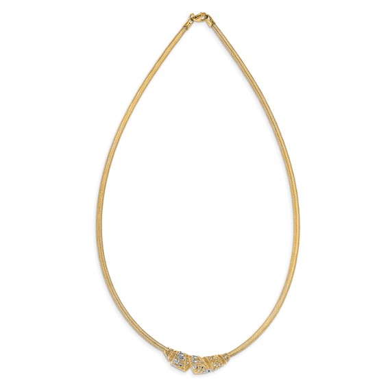 Leslie's 14K & White Rhodium Mesh D/C Necklace
