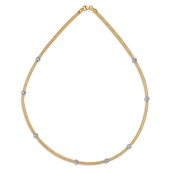 Leslie's 14K with Rhodium Polished D/C Mesh Necklace