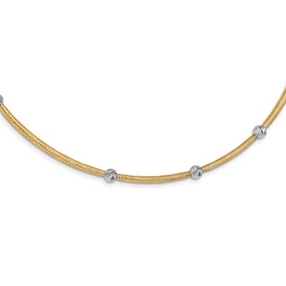 Leslie's 14K with Rhodium Polished D/C Mesh Necklace