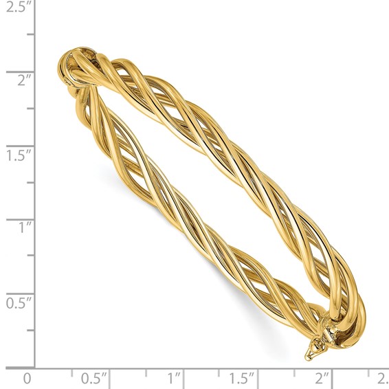 Leslie's 14K Polished Twisted Hinged Bangle
