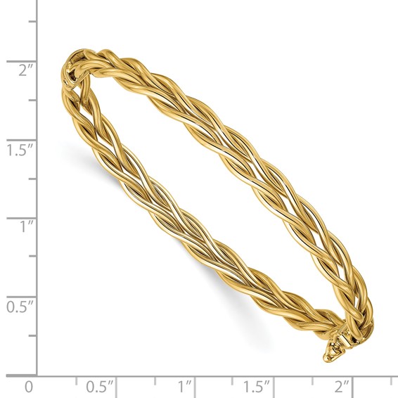 Leslie's 14K Polished Weaved Hinged Bangle
