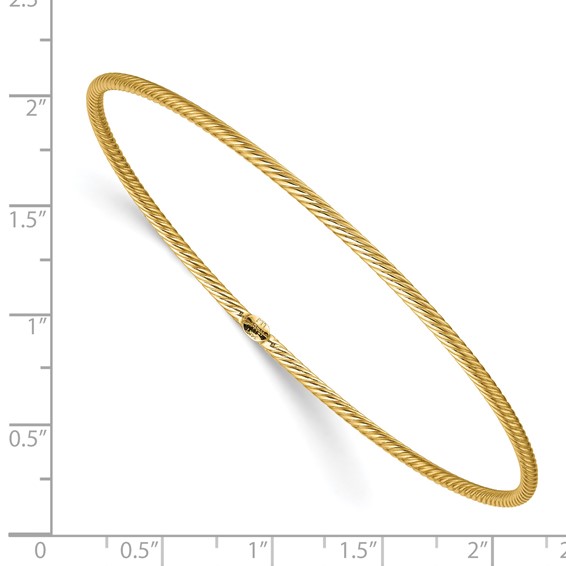 Leslie's 14K Polished Textured Slip-on Bangle