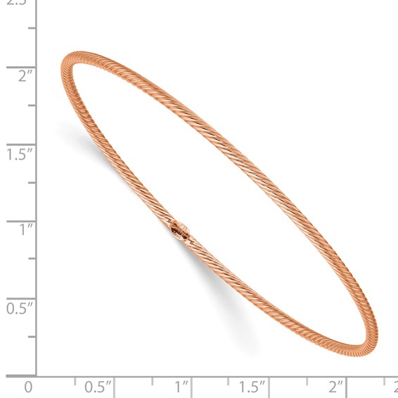 Leslie's 14K Rose Gold Polished Textured Slip-on Bangle