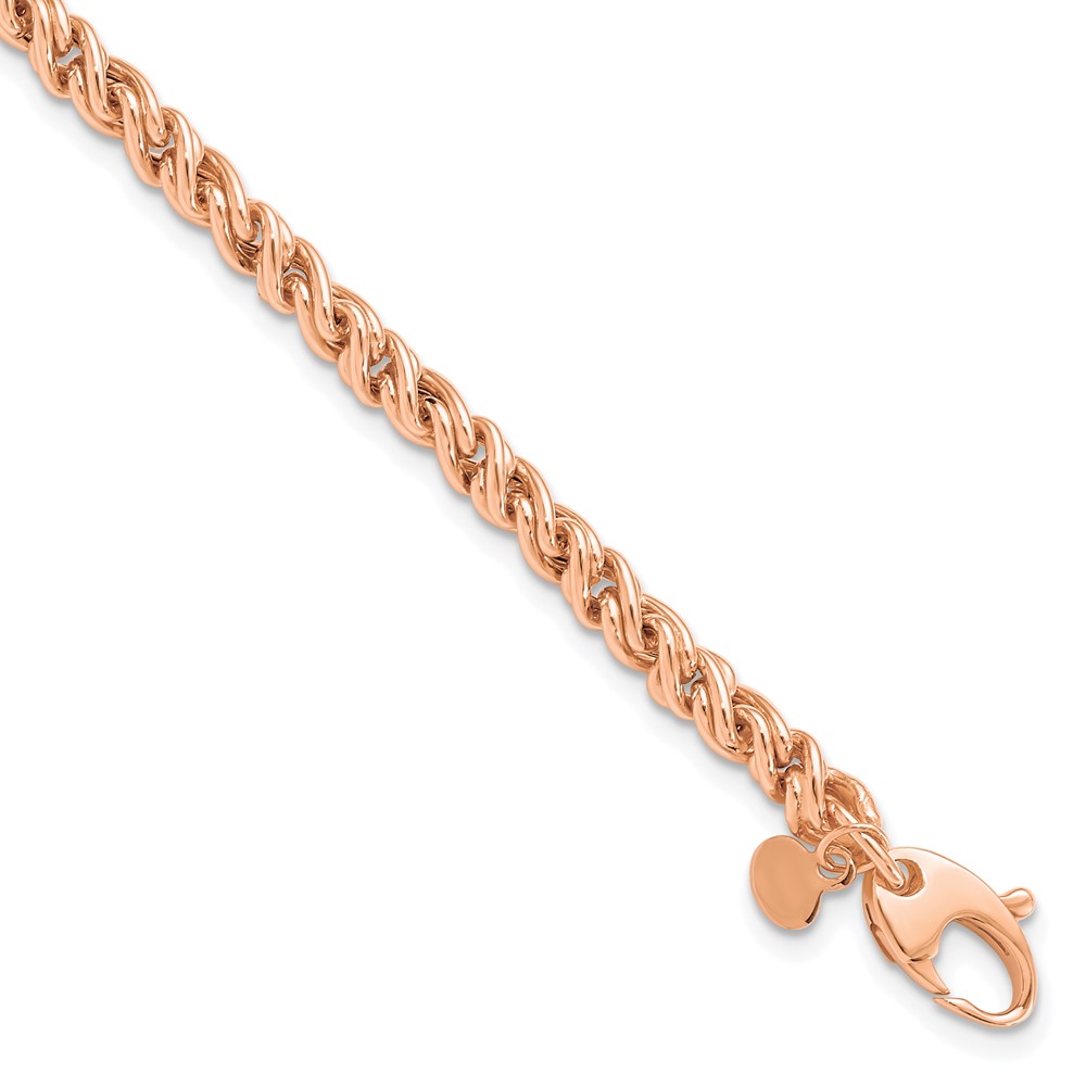 Leslie's 14K Rose Gold Polished Rope BraceletLF1295R-7.5