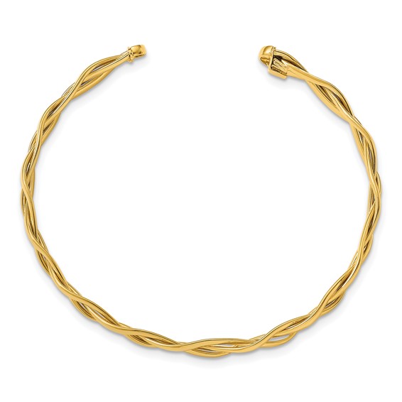 Leslie's 14k Polished Braided Cuff Bangle