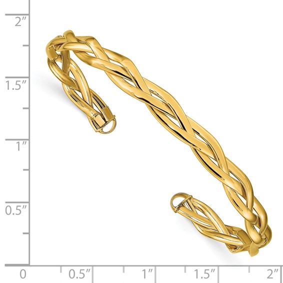 Leslie's 14k Polished Braided Cuff Bangle