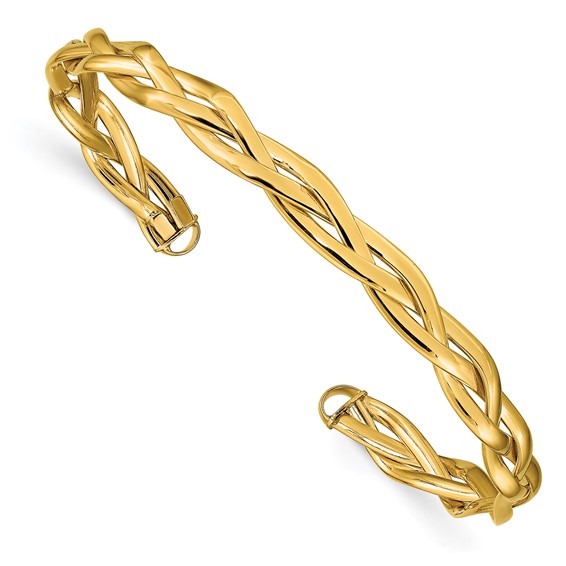 Leslie's 14k Polished Braided Cuff Bangle