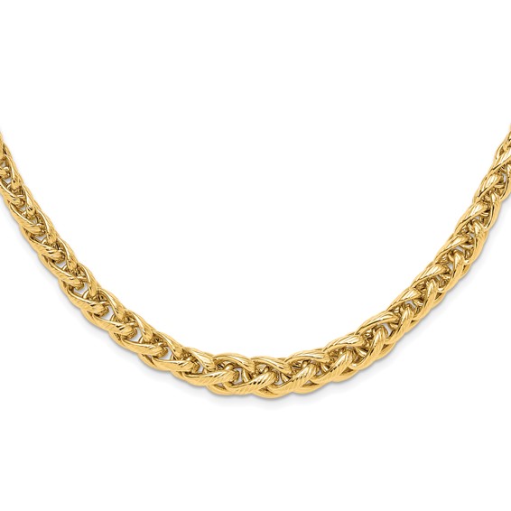 Polished and Textured Fancy Link Bracelet