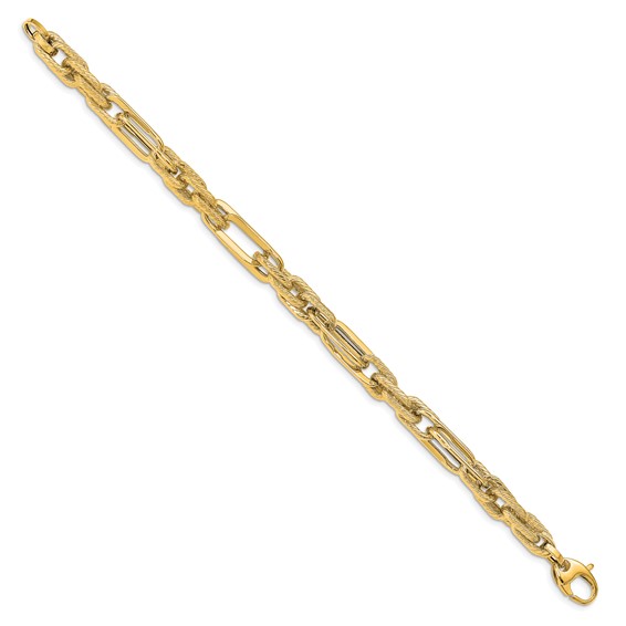 Leslie's 14k Polished and Textured Bracelet