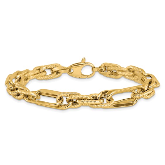Leslie's 14k Polished and Textured Bracelet